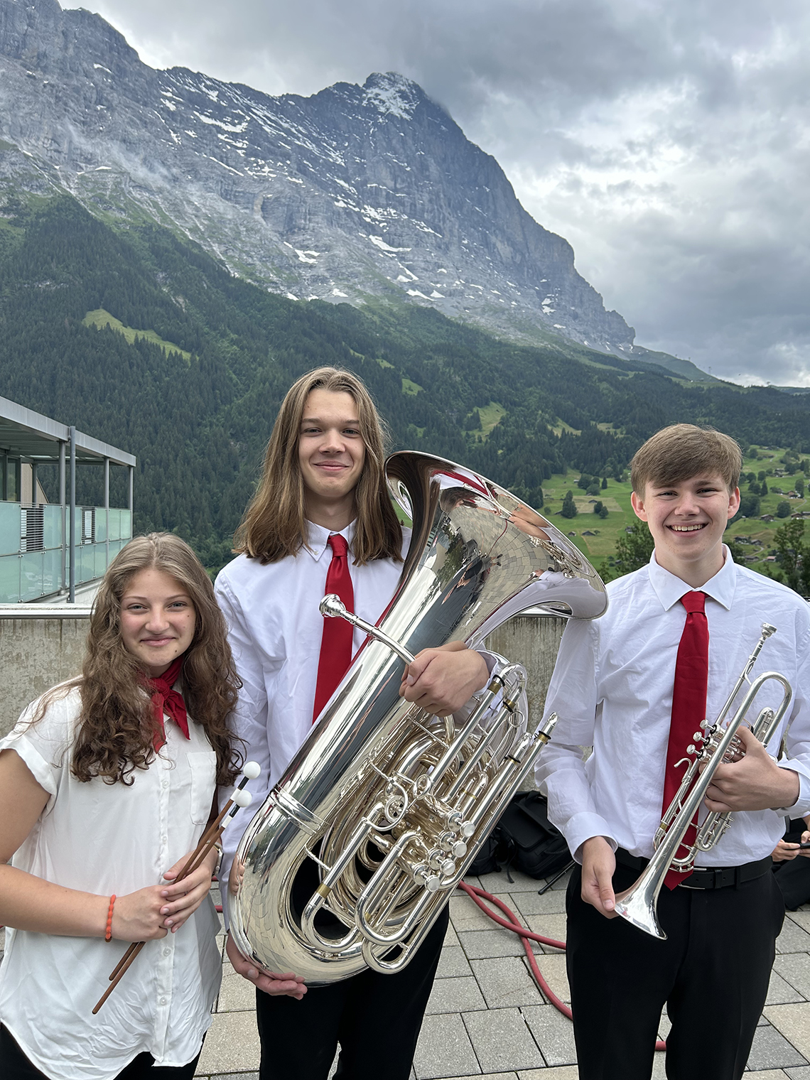 Ari Hatzell, Tristan Morrison and Brady Rensel, all senior band performers, liked Switzerland the most.